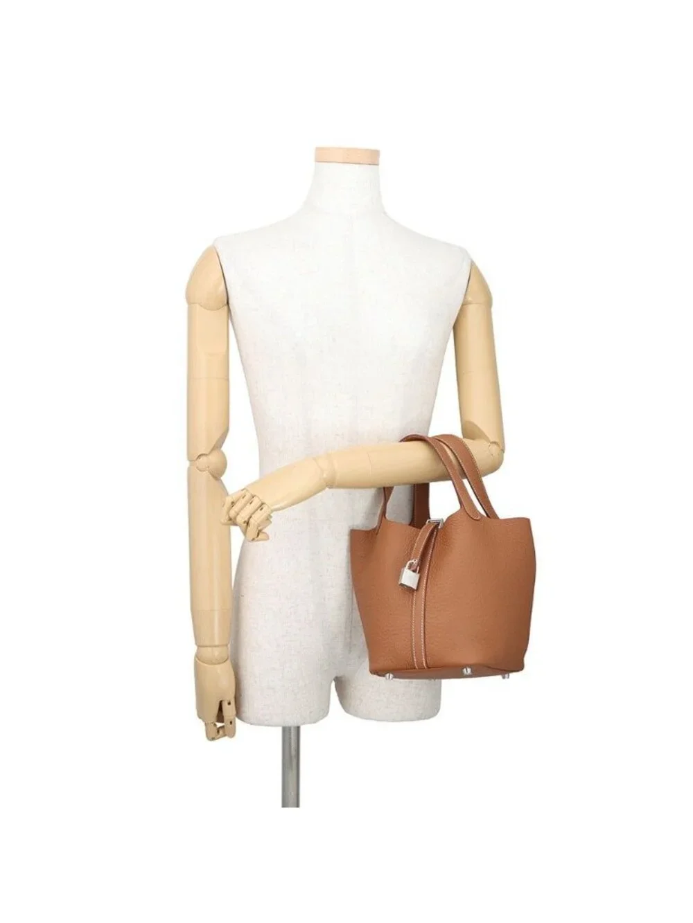 Hermes Handbag Picotin Lock PM Gold Silver Taurillon Clemence Tote